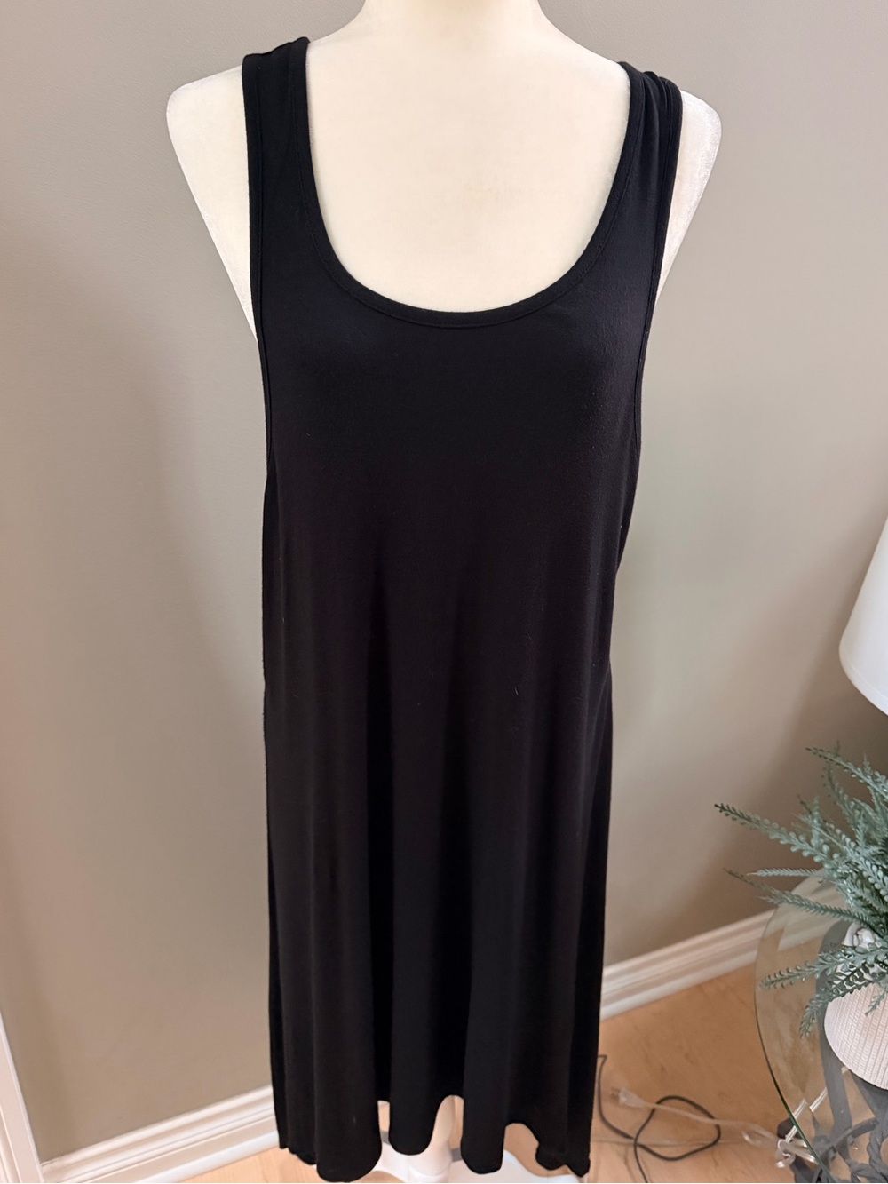 Ladies SWIMSUITS FOR ALL Black Sleeveless Hi-Lo Swim Cover-Up Dress - L